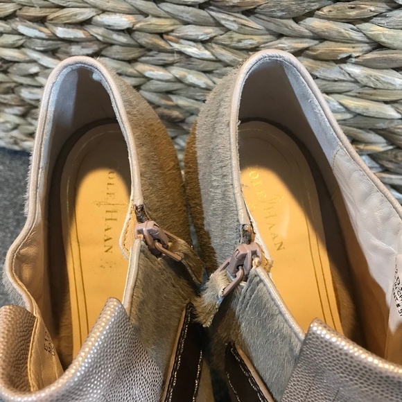 Cole Haan Nike Air "Kiltie" Tan Leather Heeled Booties - Picture 4 of 13